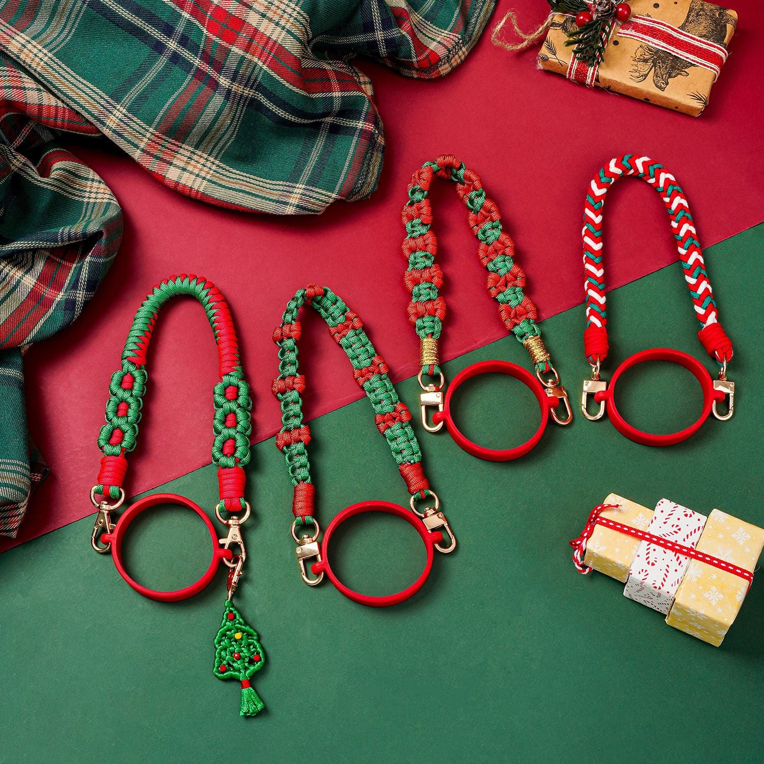 Christmas handmade woven cup chain