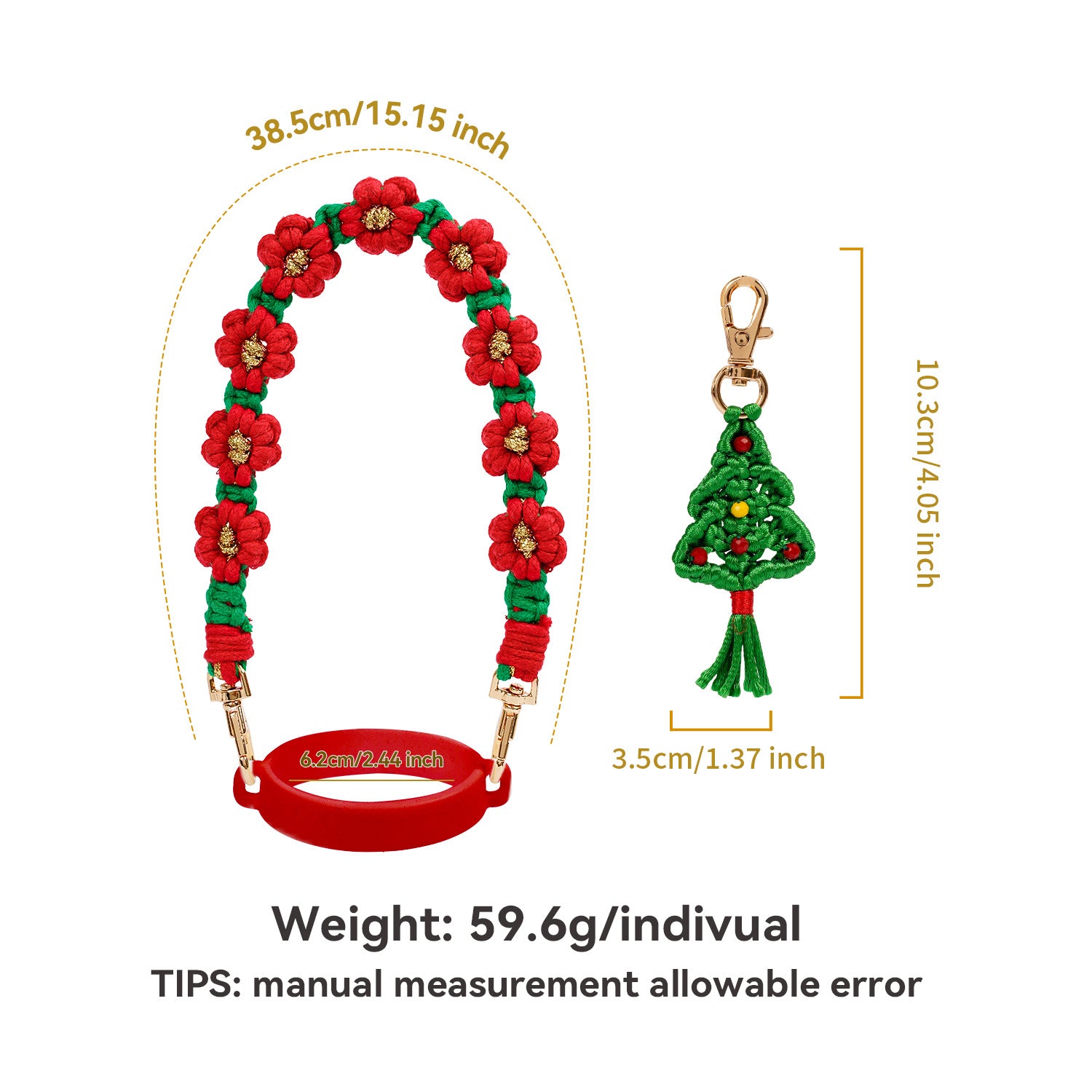 Christmas handmade woven cup chain